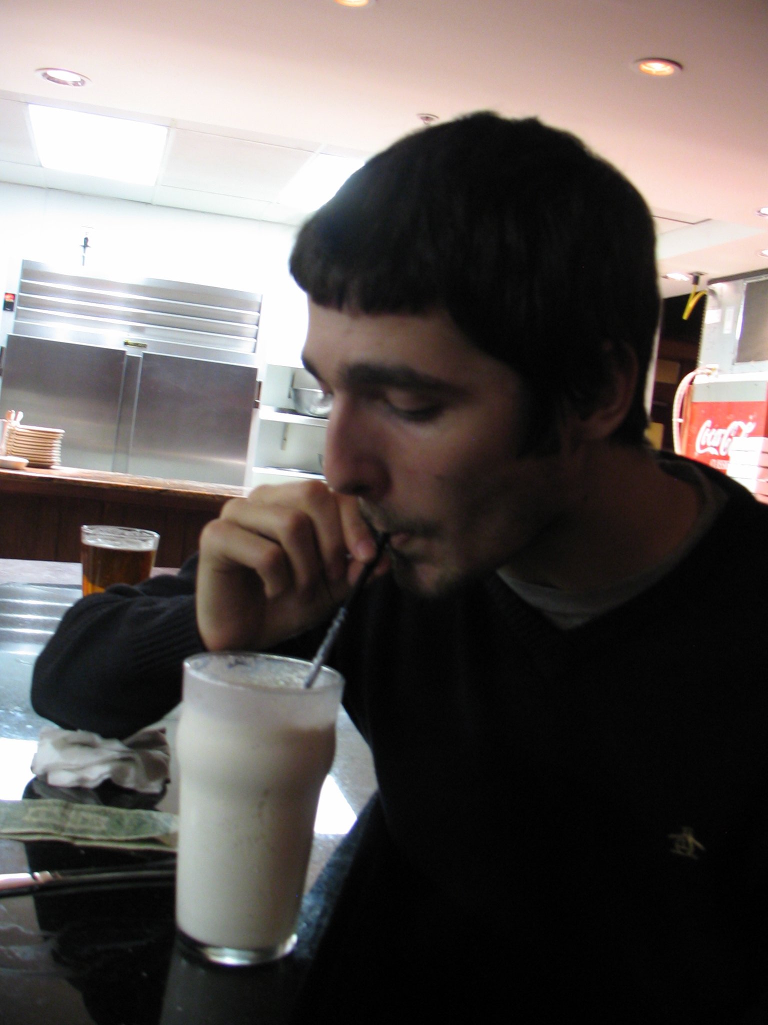 Andy Smith with milkshake